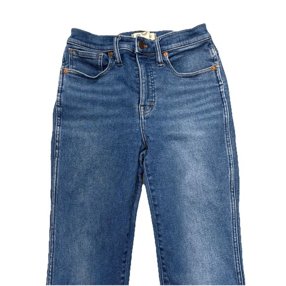 Madewell Stovepipe Jeans Size 26 Blue Straight Leg Stretch Denim High Rise NF121 - Picture 3 of 12
